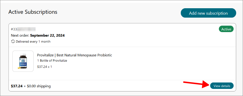 Subscription Card Screenshot